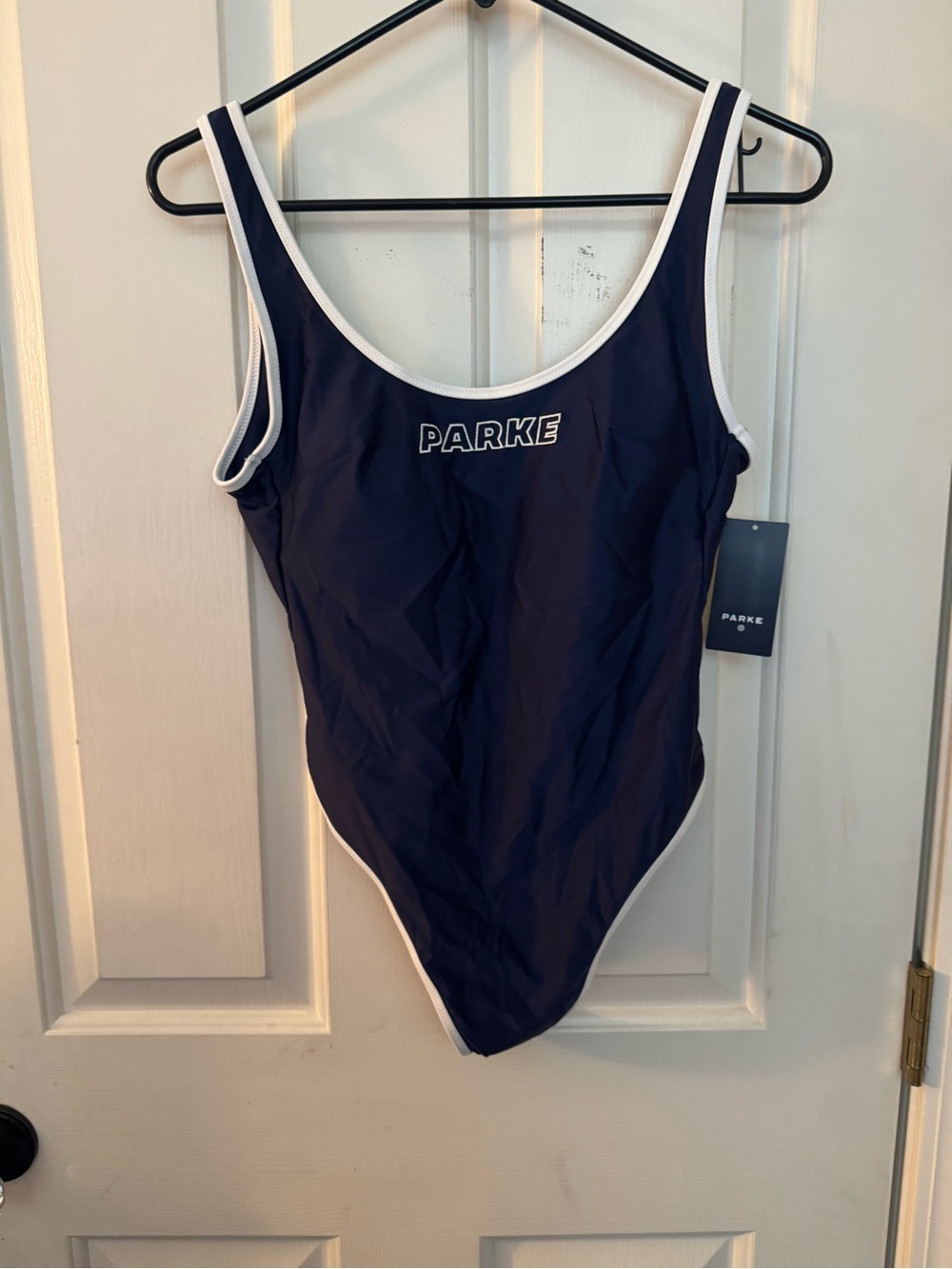 Parke x Target Navy One-Piece Swimsuit with White Trim